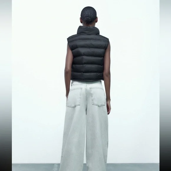 New black Zara puffer vest - Picture 4 of 7